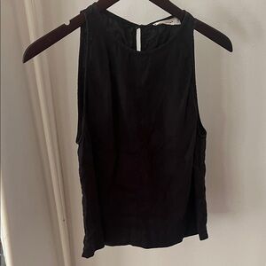 Linen Black Sleeveless Top